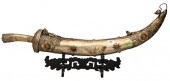 ANTIQUE CARVED TIBETAN SILVERE