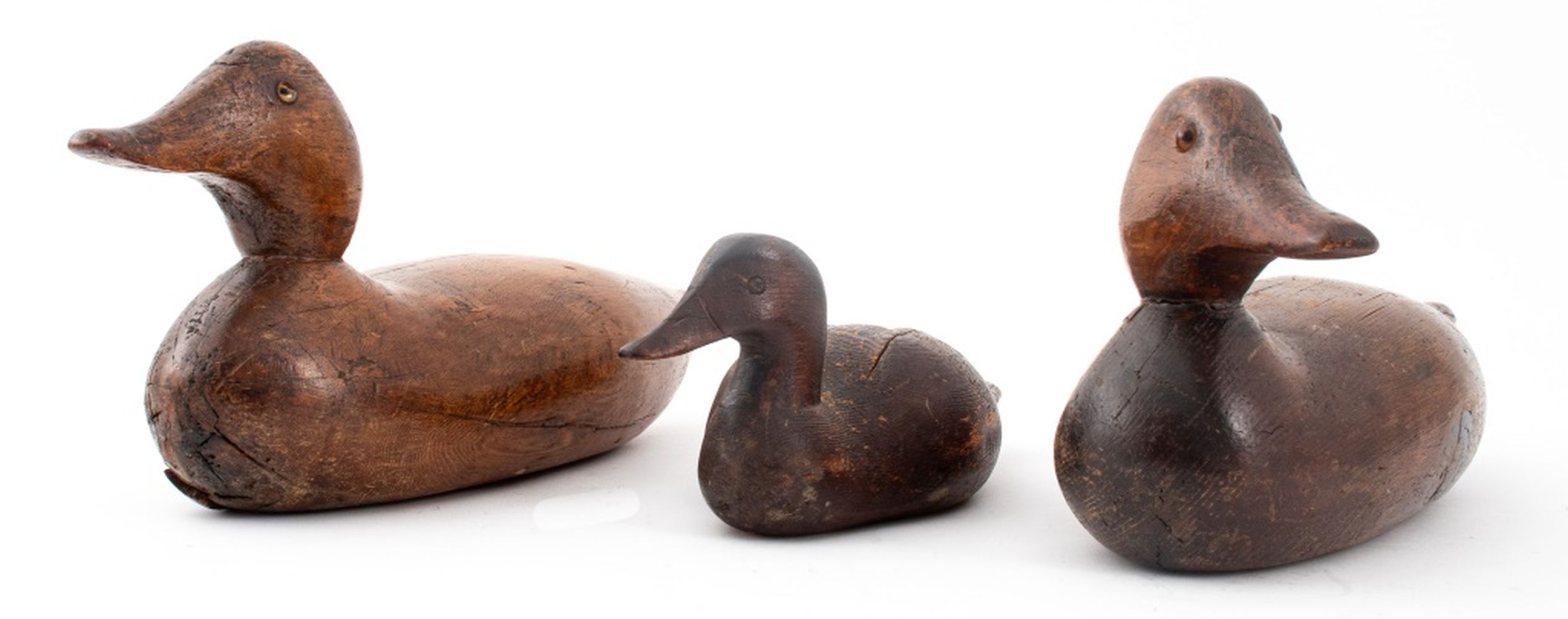 ANTIQUE CARVED WOOD DUCK DECOYS,