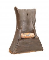 ANTIQUE CARVED WOOD LAMBING CH