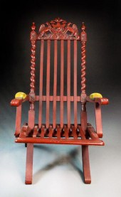 Antique Carved Wooden Folding
