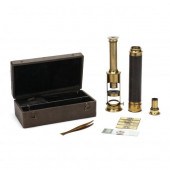 ANTIQUE CASED FIELD MICROSCOPE