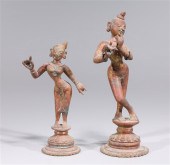 Antique cast bronze pair of st