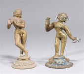 Antique cast bronze pair of st