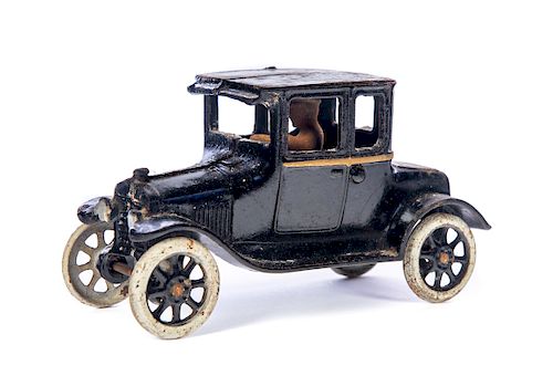 ANTIQUE CAST IRON CAR AND