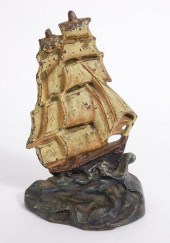 ANTIQUE CAST IRON CLIPPER SHIP