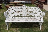 ANTIQUE CAST IRON FERN BENCH "