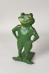 ANTIQUE CAST IRON FIGURAL FROG