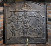 ANTIQUE CAST IRON FIREBACK. Ca