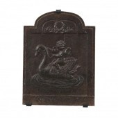 ANTIQUE CAST IRON FIREBACK OF