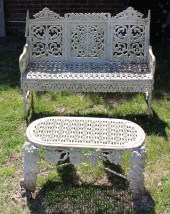 ANTIQUE CAST IRON GARDEN BENCH