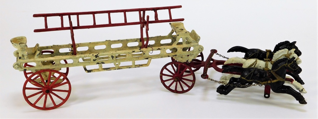 ANTIQUE CAST IRON HORSE DRAWN