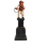 ANTIQUE CAST IRON JOCKEY STATU