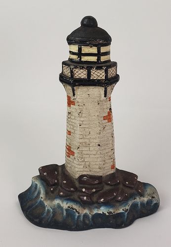 ANTIQUE CAST IRON LIGHTHOUSE