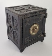ANTIQUE CAST IRON SECURITY SAF