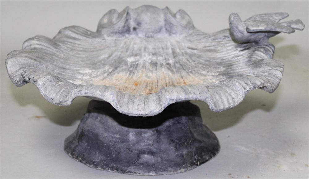 ANTIQUE CAST STONE BIRD BATH