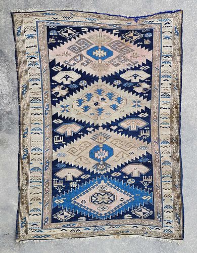 ANTIQUE CAUCASIAN SHIRVAN CARPET,