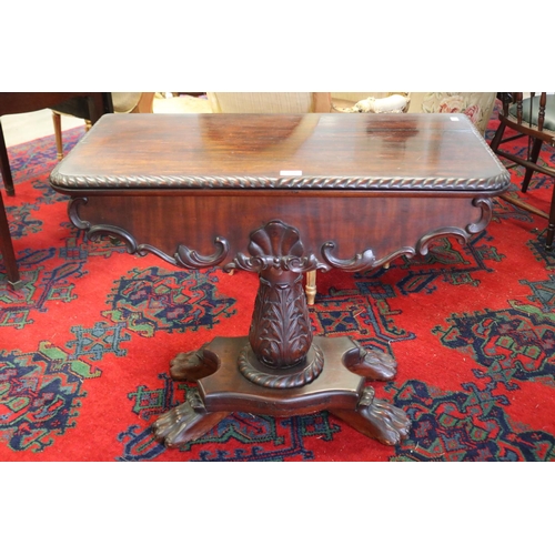 Antique cedar fold over card table,