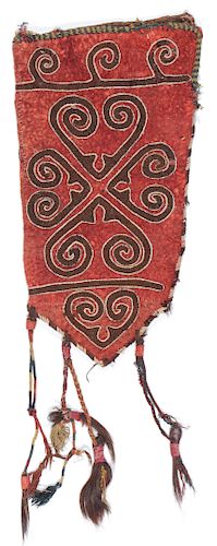 ANTIQUE CENTRAL ASIAN FELTED BAG/OK
