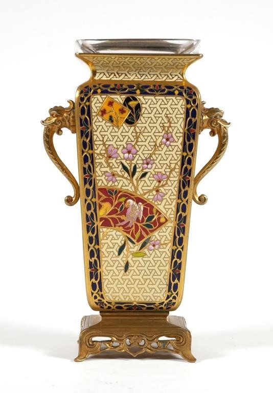 ANTIQUE CHAMPLEVE GILT BRONZE