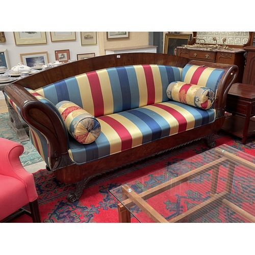 Antique Charles X mahogany sofa