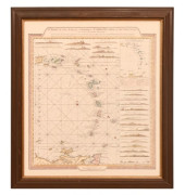 ANTIQUE CHART ANTILLES AND VIR