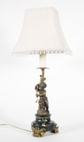 ANTIQUE CHERUB TABLE LAMPBronz