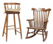 ANTIQUE CHILD'S HIGHCHAIR AND