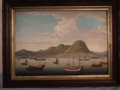 ANTIQUE CHINA TRADE PAINTINGAn