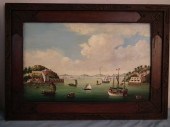 ANTIQUE CHINA TRADE PAINTINGAn
