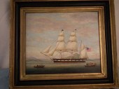 ANTIQUE CHINA TRADE PAINTINGAn