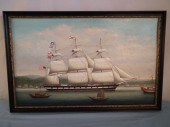 ANTIQUE CHINA TRADE PAINTINGAn
