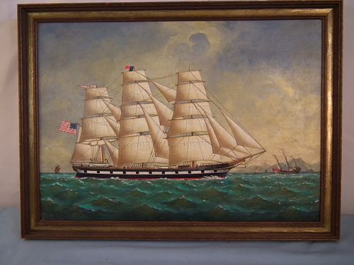 ANTIQUE CHINA TRADE PAINTINGAntique