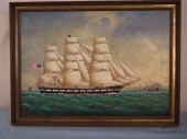 ANTIQUE CHINA TRADE PAINTINGAn