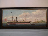 ANTIQUE CHINA TRADE PAINTINGAn