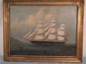 ANTIQUE CHINA TRADE PAINTINGAn