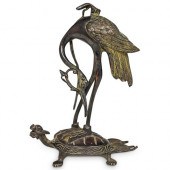 ANTIQUE CHINESE BRONZE CRANE &