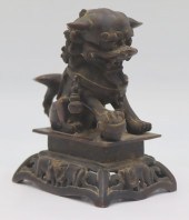 ANTIQUE CHINESE BRONZE FOO DOG