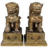 ANTIQUE CHINESE BRONZE FOO LIO
