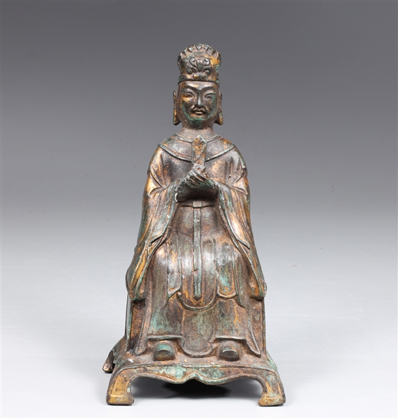 Antique Chinese bronze seated