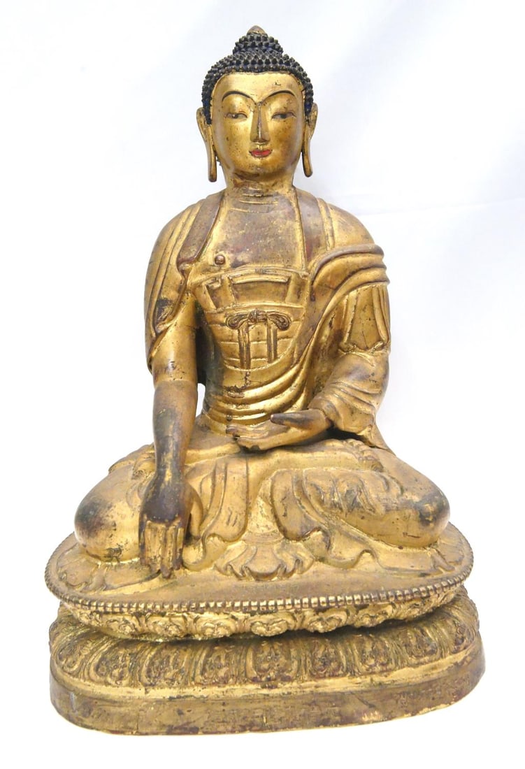 ANTIQUE CHINESE BRONZE SEATED