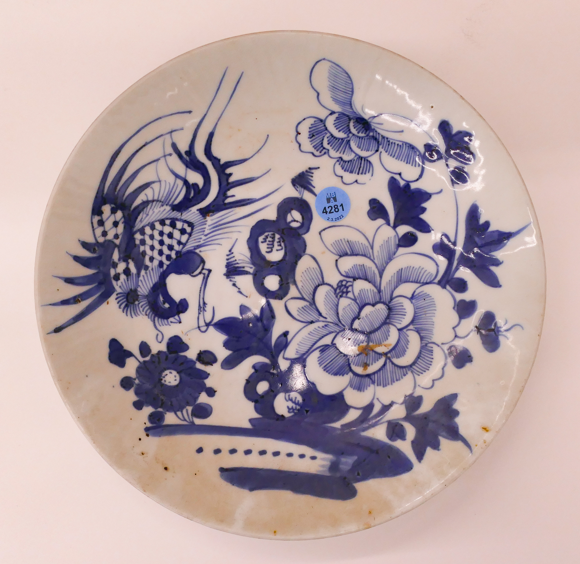 Antique Chinese B&W Phoenix