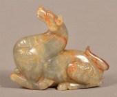 ANTIQUE CHINESE CARVED JADE FI