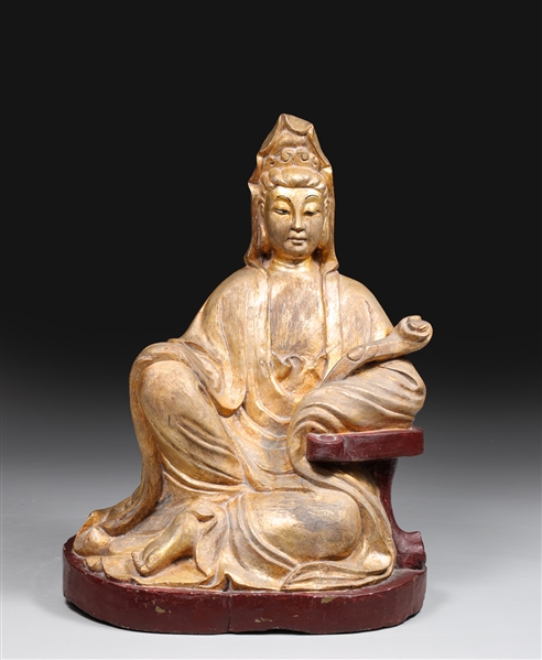 Antique Chinese carved wood gilt