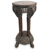 ANTIQUE CHINESE CARVED WOOD TA
