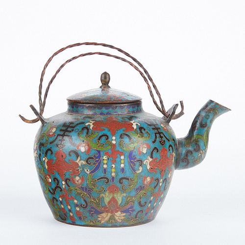ANTIQUE CHINESE CLOISONNE TEAPOT