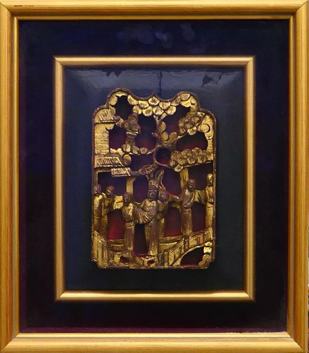 ANTIQUE CHINESE GILT WOOD TEMPLE