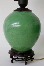 ANTIQUE CHINESE GREEN GLAZED C