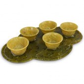ANTIQUE CHINESE JADE SAKI CUPS