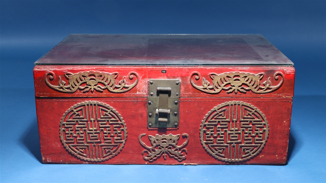 Antique Chinese lacquered wood