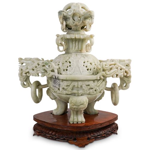 ANTIQUE CHINESE LARGE CARVED JADE